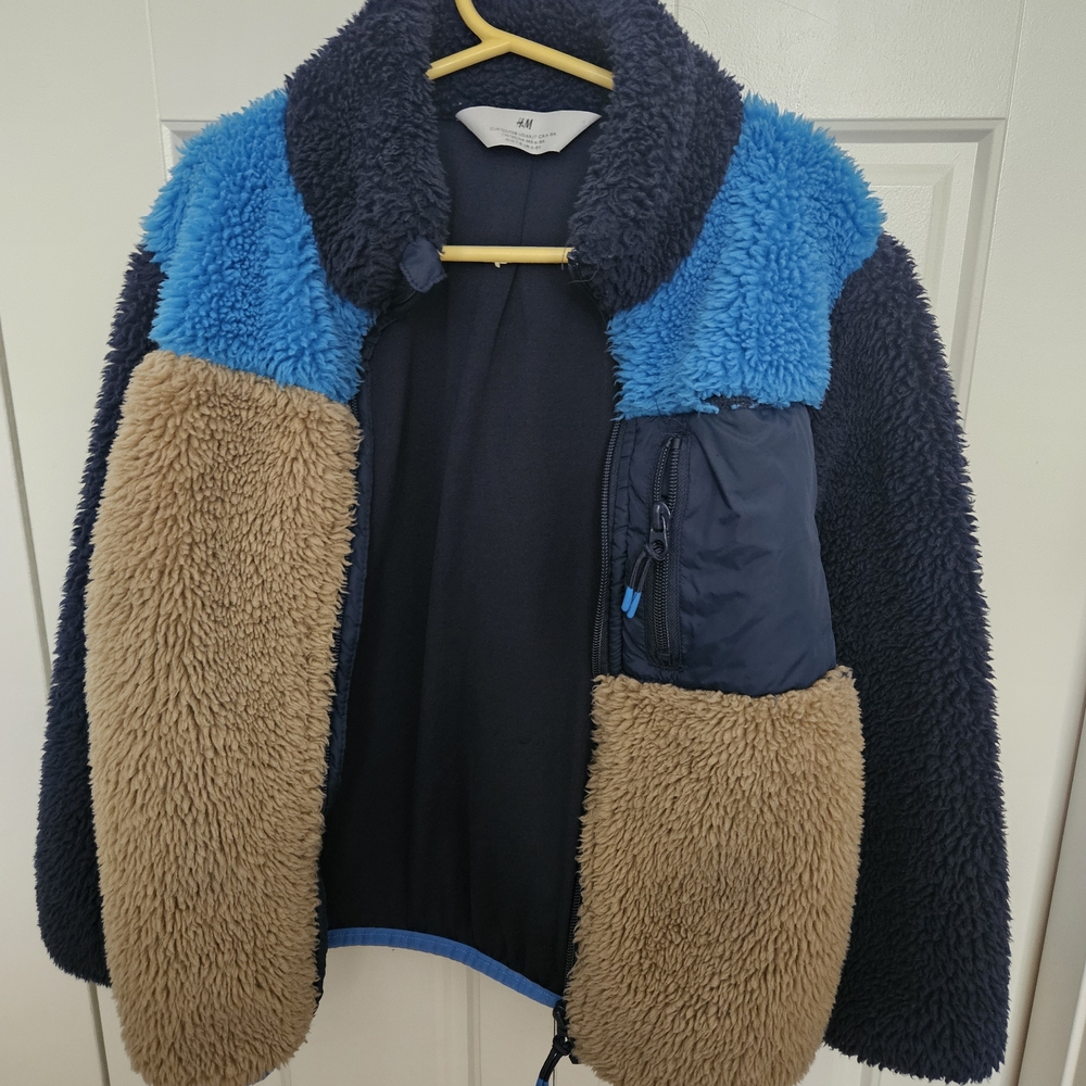H&M Kids Blue and Tan Sherpa Jacket